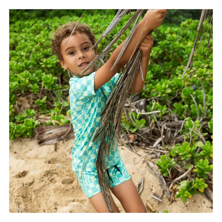 T-shirt Anti-UV Checkered Surf Fibres Recyclées | Vert- Image produit n°2