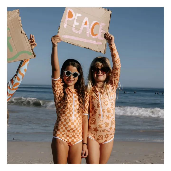 Maillot de Bain Anti-UV Tropical Vibes Fibres Recyclées | Abricot- Image produit n°2
