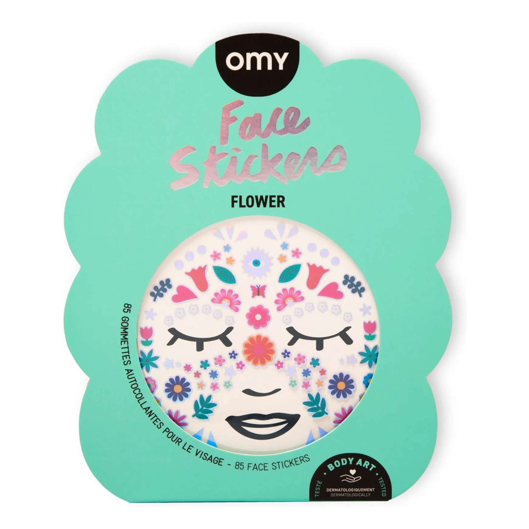 Omy Multicoloured Flower Face Stickers