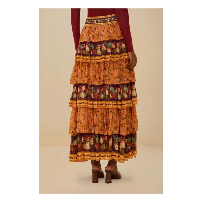 Gonna a forma di uccelli colorati | Arancione
