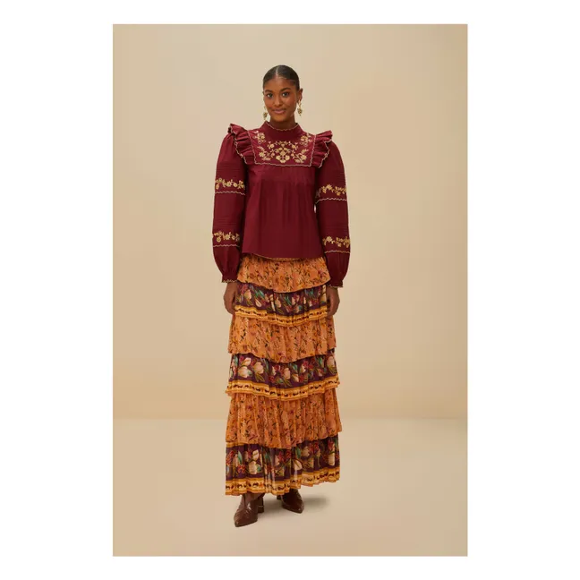 Colorful Birds skirt | Orange