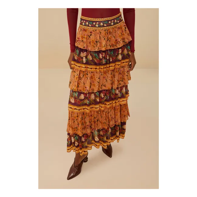 Gonna a forma di uccelli colorati | Arancione