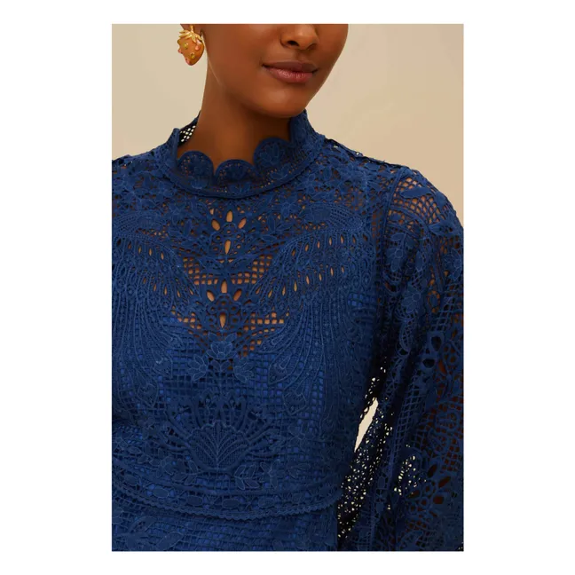 Robe Parrot Garden Guipure | Bleu marine