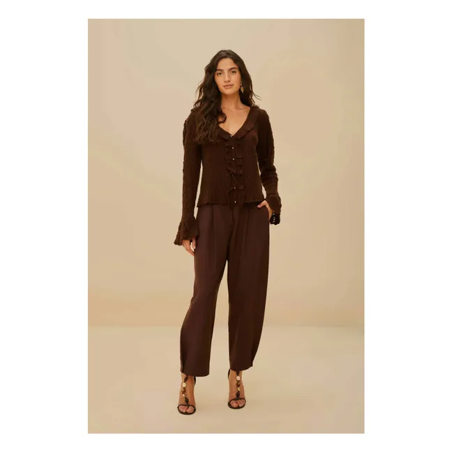 Cardigan con volant Tricot | Marrone