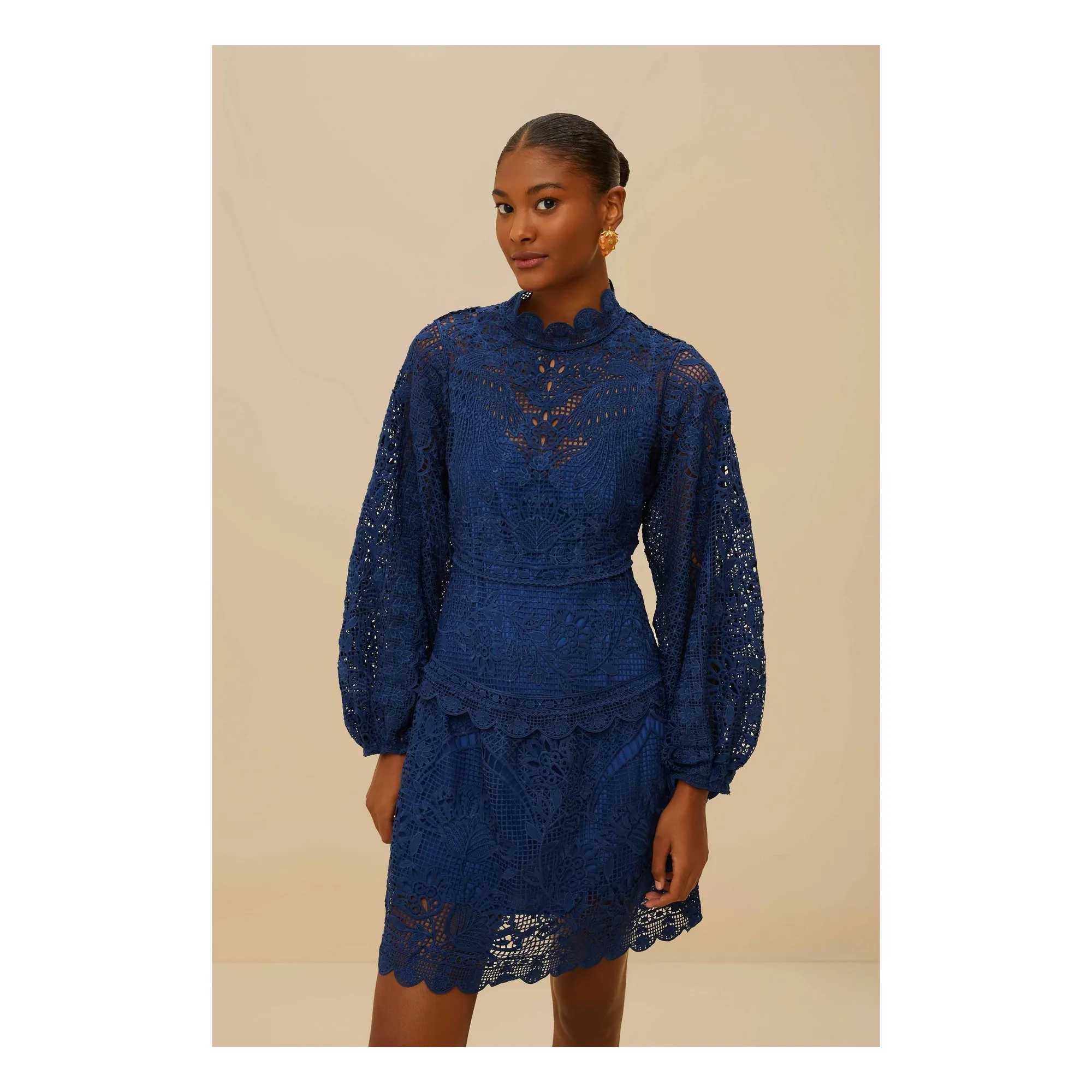 Farm Rio - Parrot Garden Guipure dress - Navy blue | Smallable