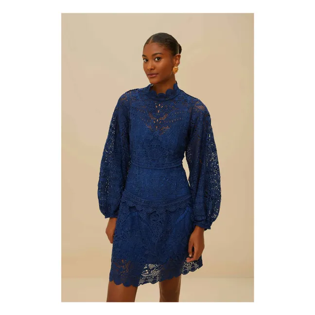 Robe Parrot Garden Guipure | Bleu marine