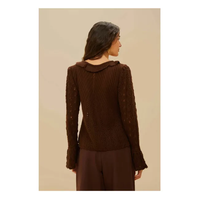 Cardigan con volant Tricot | Marrone