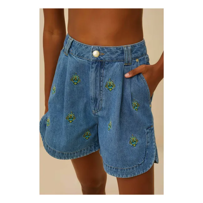 Short Palmtree Brodé | Denim