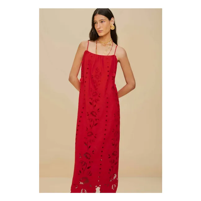 Robe Flowers Richelieu Lin | Rouge