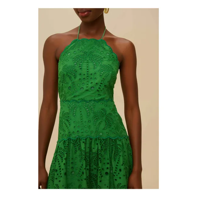 Palm Tree Eyelet dress | Green