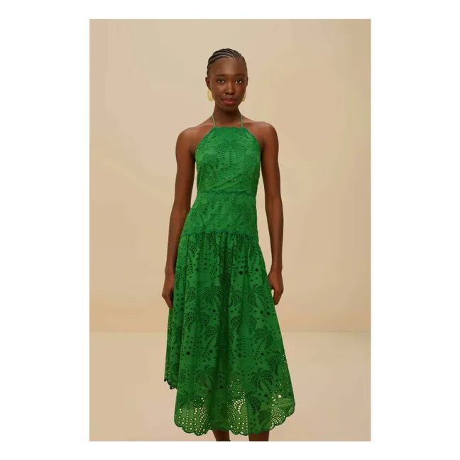 Palm Tree Eyelet dress | Green