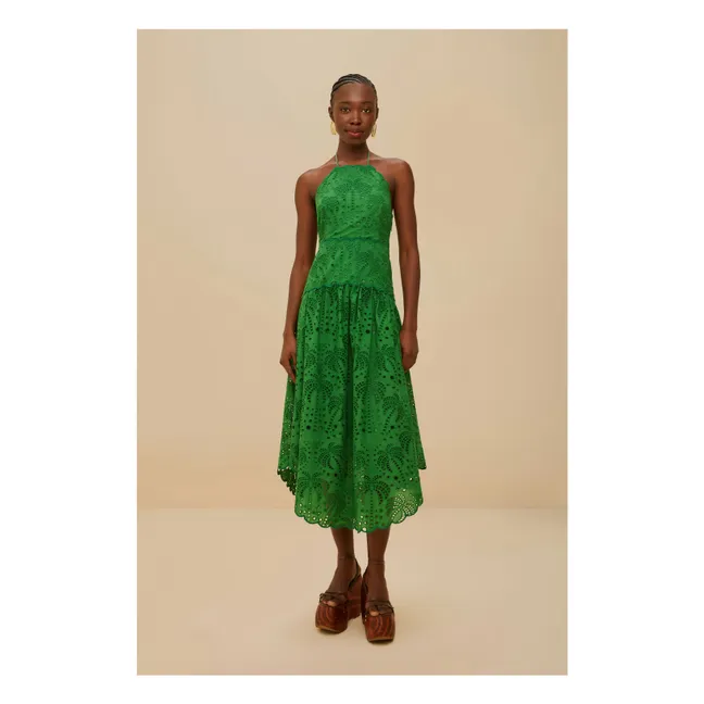 Palm Tree Eyelet dress | Green