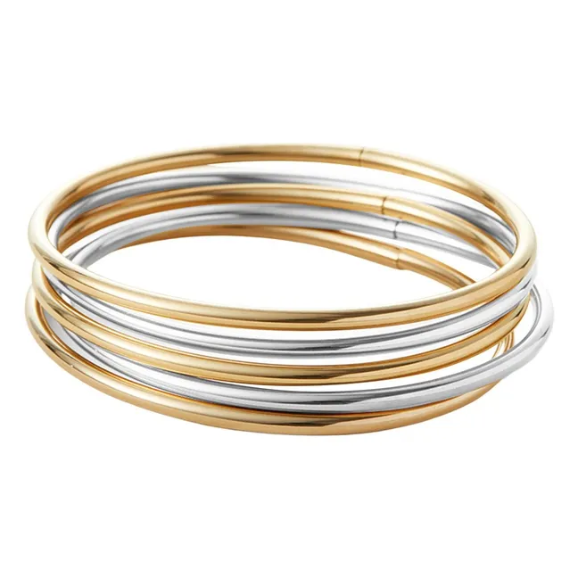 Lot de 5 Bracelets Jonc Dane | Doré/Argenté