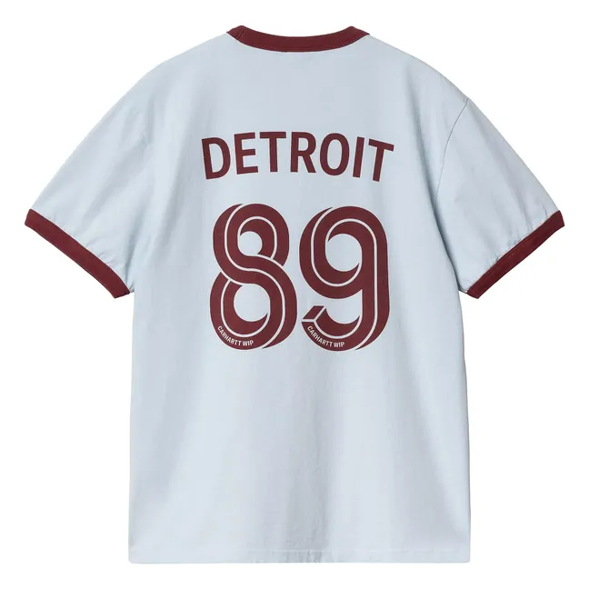 89 Maglietta Ringer in cotone organico | Azzurro