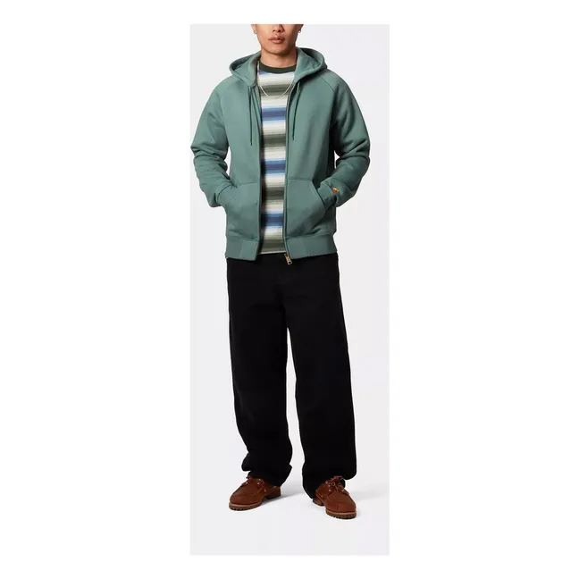 Hoodie Zippé Chase | Vert chiné