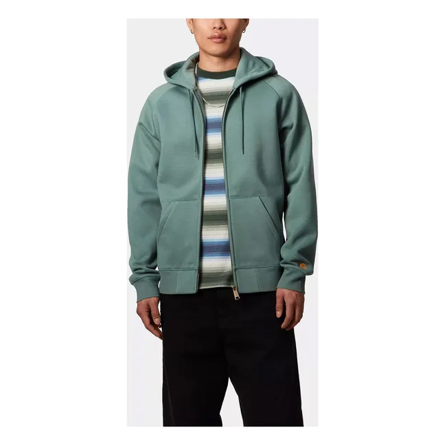 Hoodie Zippé Chase | Vert chiné