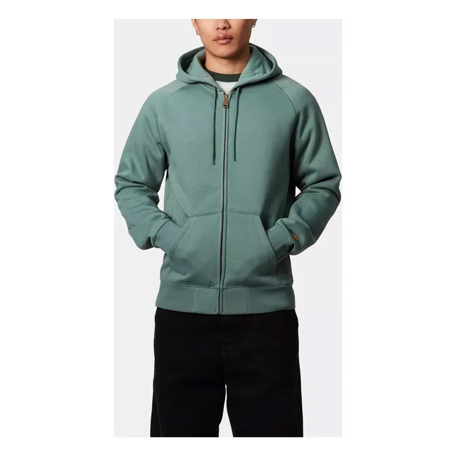 Hoodie Zippé Chase | Vert chiné