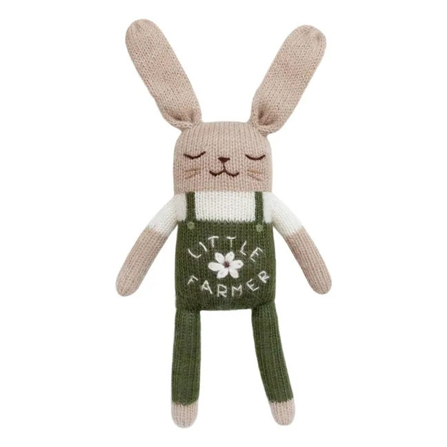 Doudou Lapin fermier | Vert
