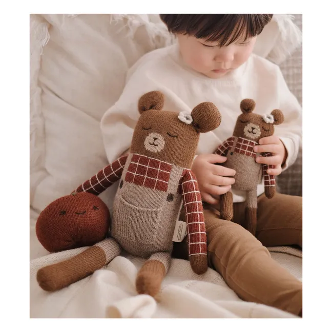 Grand doudou Ourson salopette | Sienne