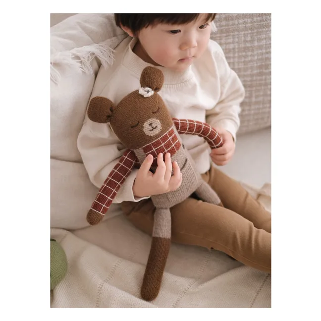 Grand doudou Ourson salopette | Sienne