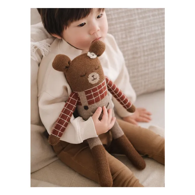 Grand doudou Ourson salopette | Sienne