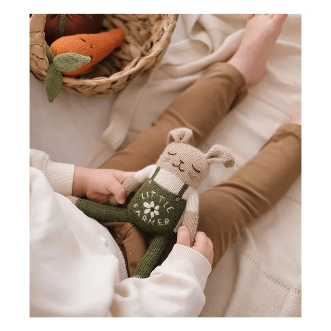 Doudou Lapin fermier | Vert