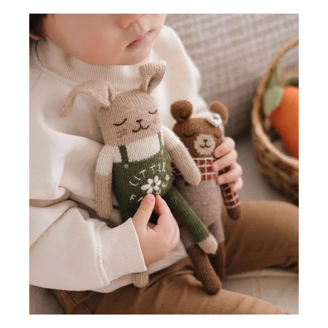 Doudou Lapin fermier | Vert