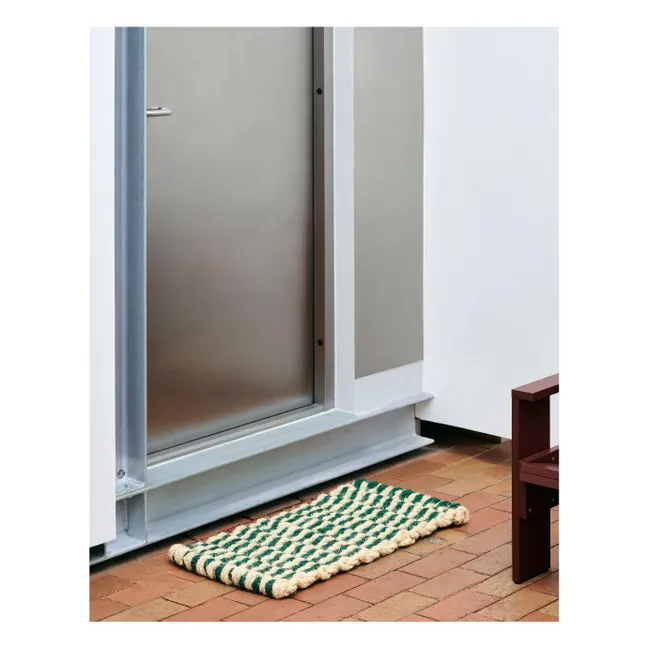 Felpudo Coco Stripe Wave | Verde Oscuro