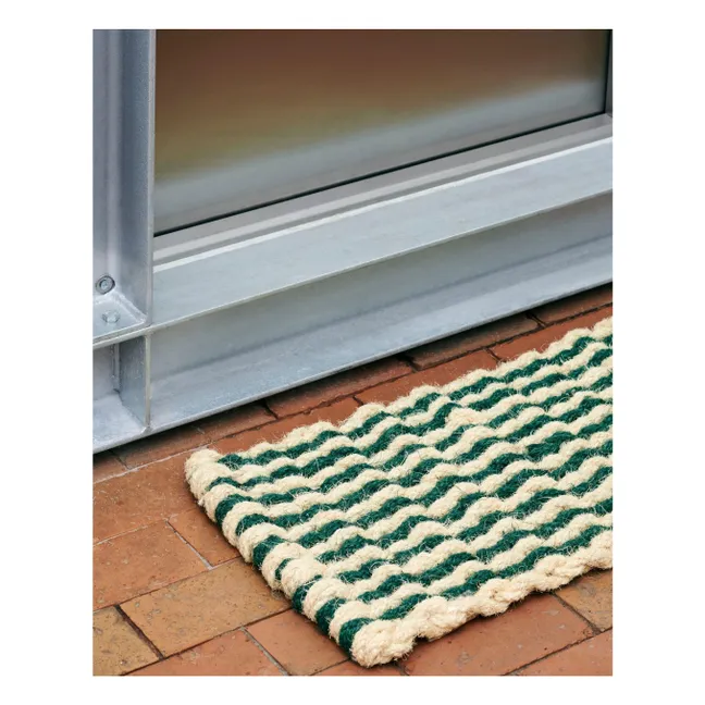 Felpudo Coco Stripe Wave | Verde Oscuro