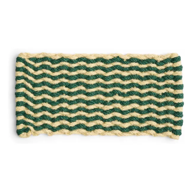 Coco Stripe Wave doormat | Dark green