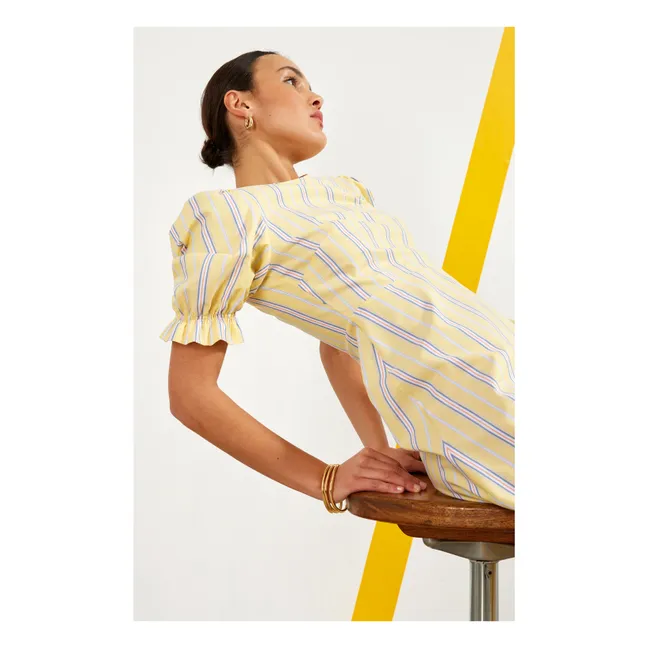 Rhea Stripes Dress | Yellow