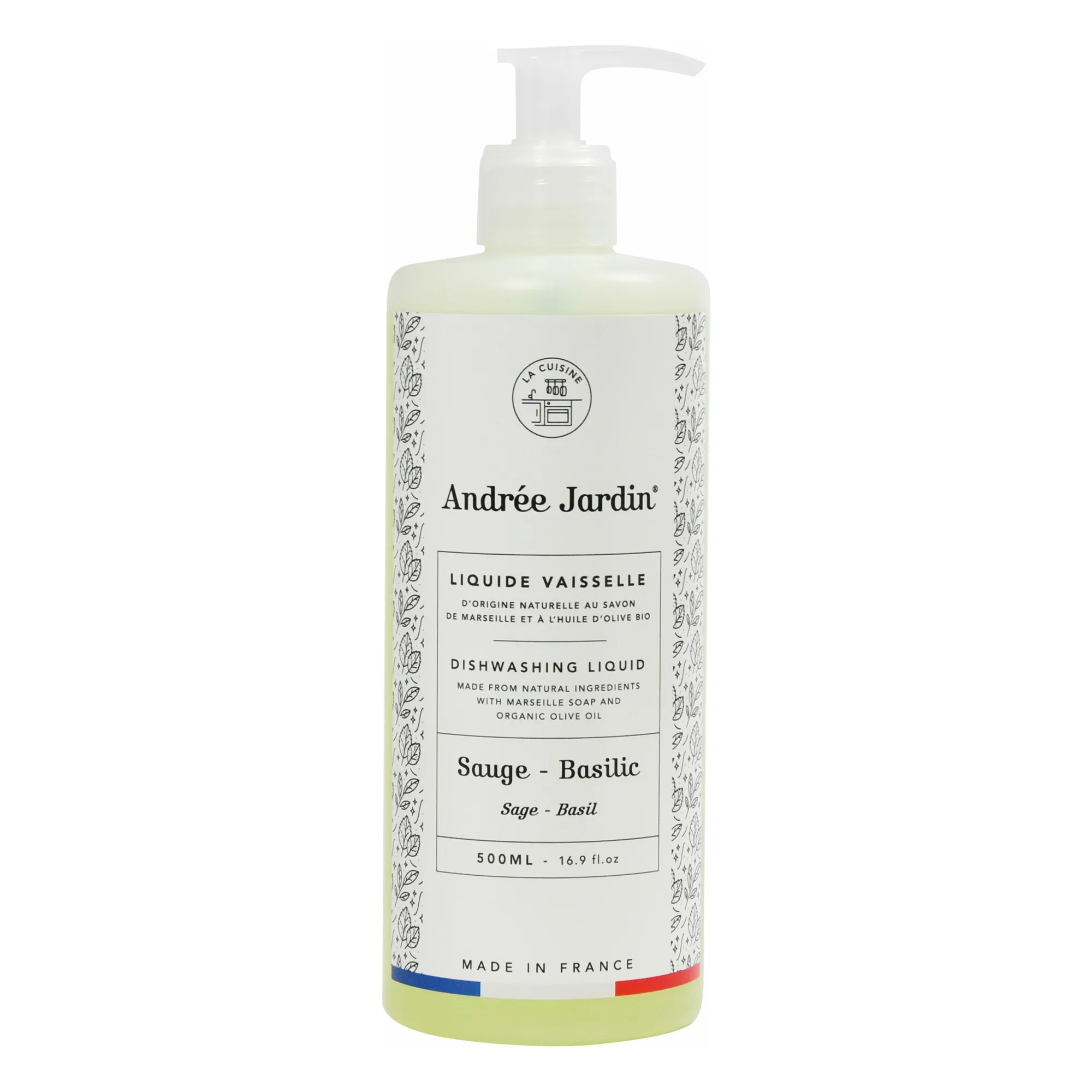 Andrée Jardin Untinted Basil Sage Dishwashing Liquid - 500 Ml