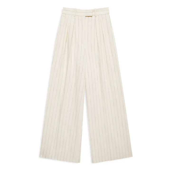 Pantalon Lou Rayé | Crème- Image produit n°0