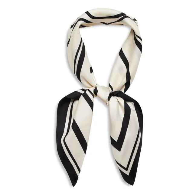 Foulard York Monogram Soie | Ivoire