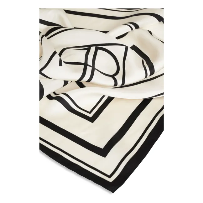 Foulard York Monogram Soie | Ivoire