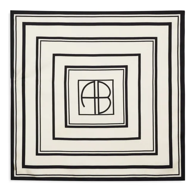 Foulard York Monogram Soie | Ivoire