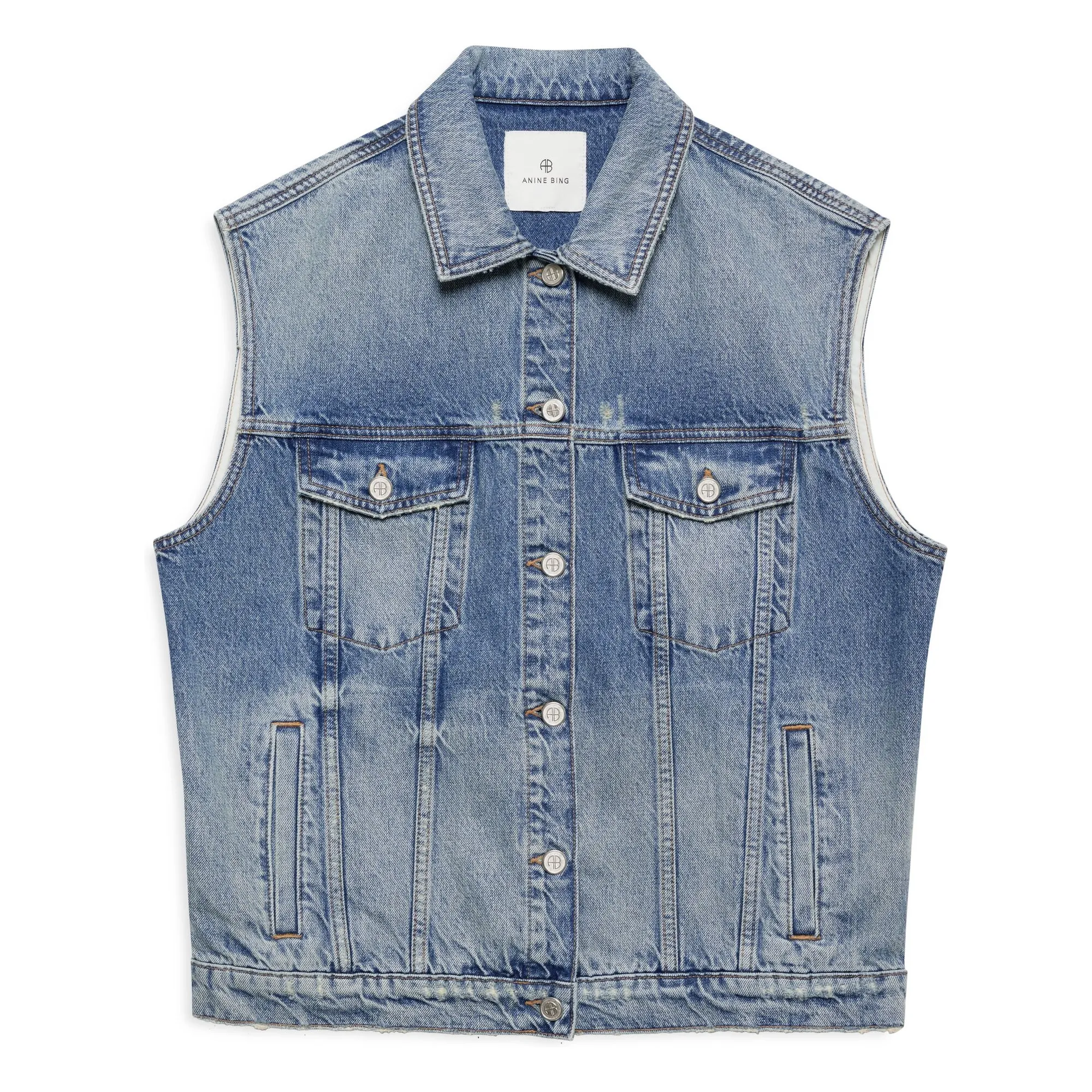 Anine Bing Denim Rory Sleeveless Jacket