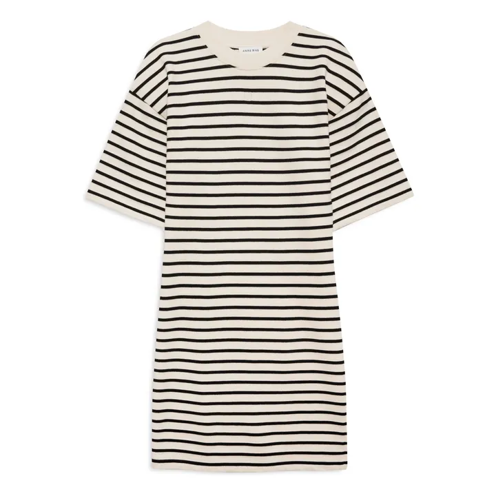 Vestido de rayas Mona | Negro- Imagen del producto n°0