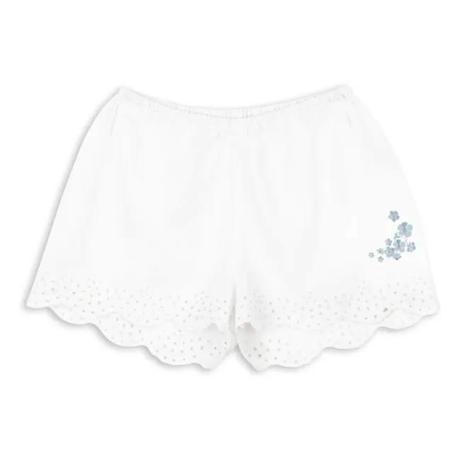 Short Fiori Coton Bio - RHW x KS | Blanc