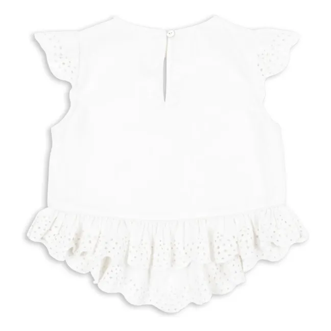 Top Fiori Coton Bio - RHW x KS | Blanc