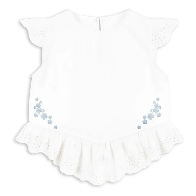 Top Fiori Coton Bio - RHW x KS | Blanc