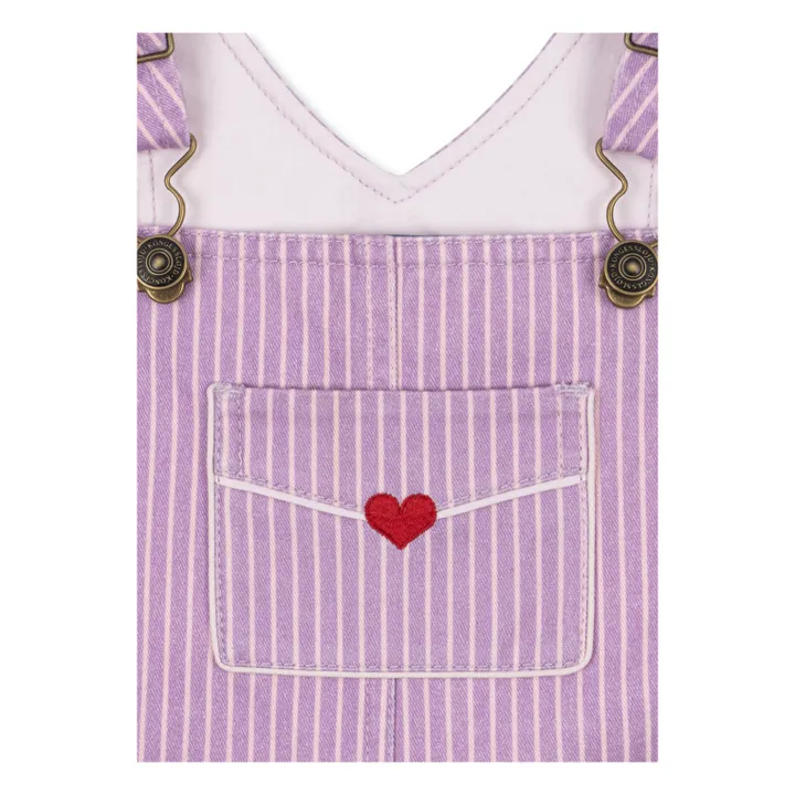 Salopette Lettre Coton Bio - RHW x KS | 	Lilas- Image produit n°4