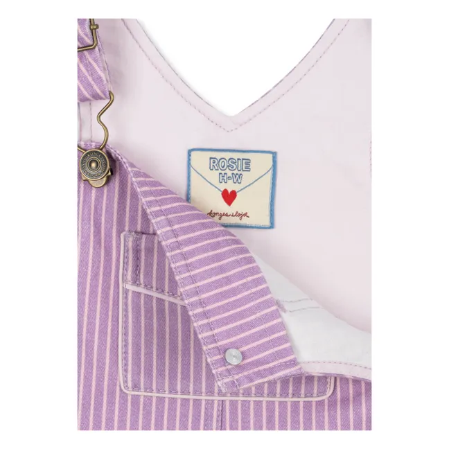 Salopette Lettre Coton Bio - RHW x KS | 	Lilas