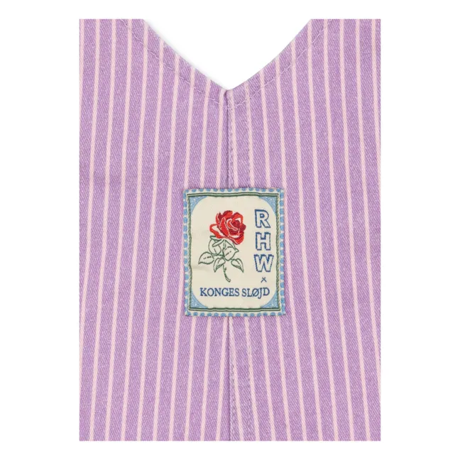 Salopette Lettre Coton Bio - RHW x KS | 	Lilas