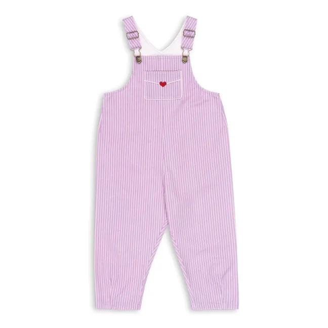 Salopette Lettre Coton Bio - RHW x KS | 	Lilas