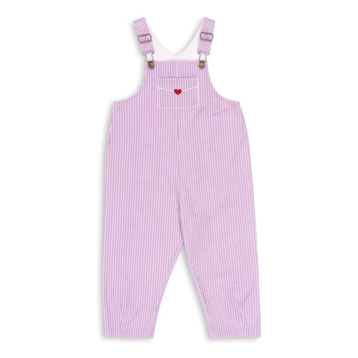 Salopette Lettre Coton Bio - RHW x KS | 	Lilas- Image produit n°0