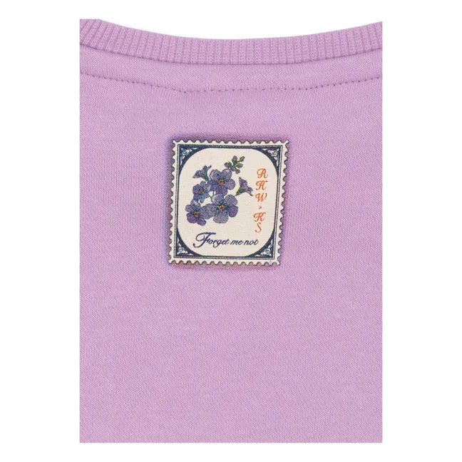 Sweat Lettre Coton Bio - RHW x KS | 	Lilas