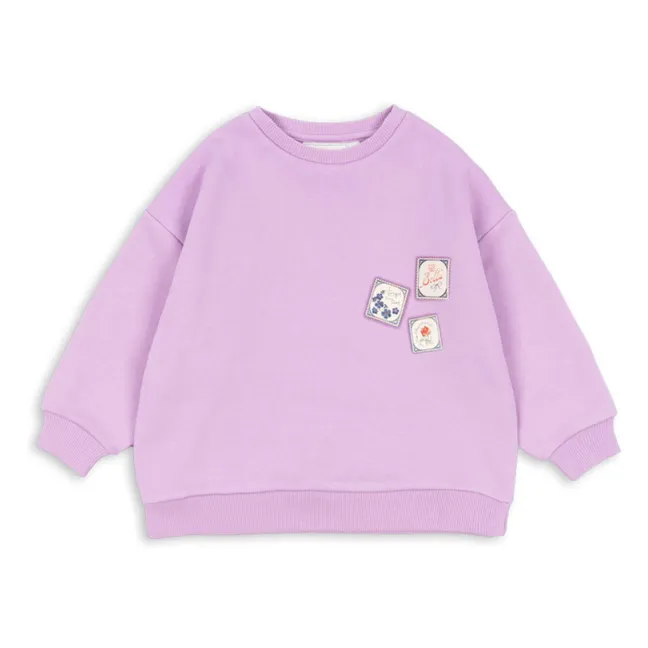 Sweat Lettre Coton Bio - RHW x KS | 	Lilas