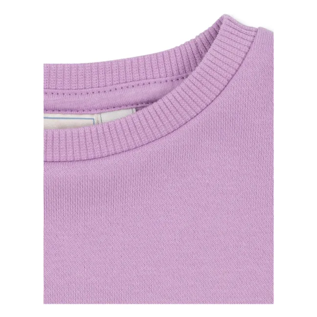 Sweat Lettre Coton Bio - RHW x KS | 	Lilas