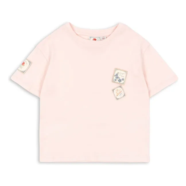 T-shirt Lettre Coton Bio - RHW x KS | Rose pâle